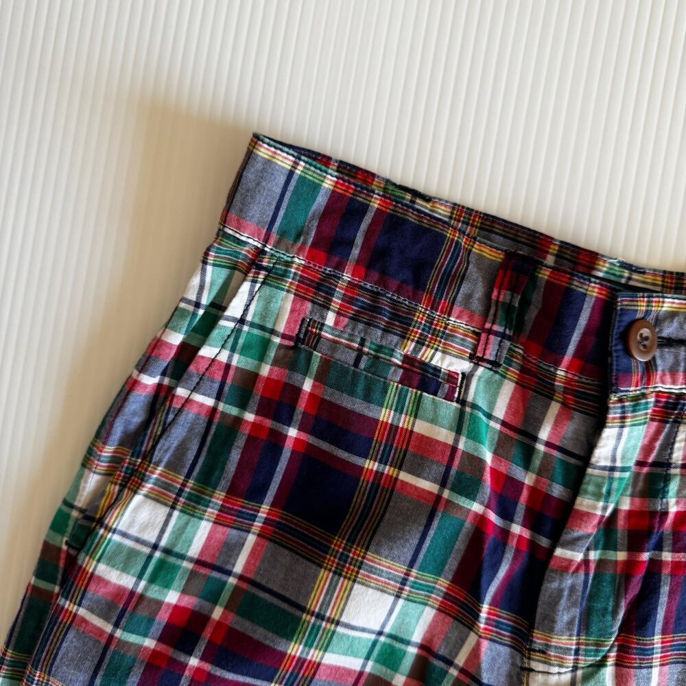 Polo Ralph Lauren Boys 8 Madras Plaid Cotton Shorts Navy Red Green Preppy Summer - Picture 9 of 12